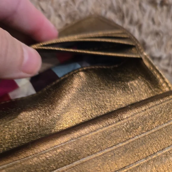 Coach Brown Signature Wallet with Gold Accents - Picture 5 of 12